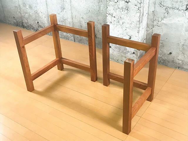 【受注生産】L型脚(カウンター・テーブル用) ケヤキ材  51.5cm幅 No.527