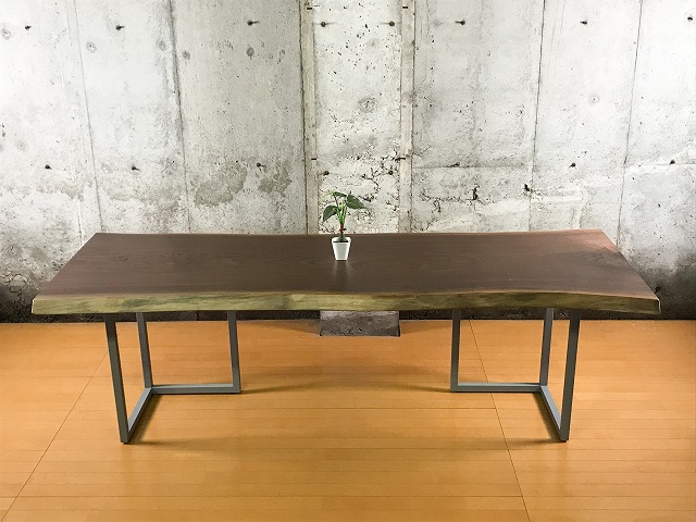 ブラックウォルナット一枚板 極上 215.5×71～78cm　両面仕上げ 【天板のみ】№558　ツーマンデリバリーでお部屋までお届け!