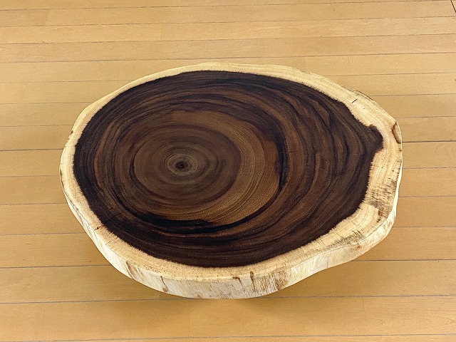 【Aランク素材】 モンキーポッド一枚板 輪切り 54.5～62cm 【天板のみ】 No.690