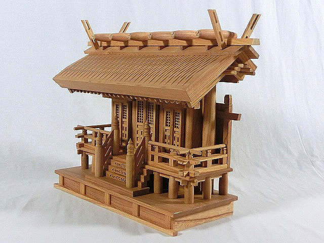 神棚 欅 ケヤキ 日本製 神棚と神具のセット 横幅50×高43×奥26cm 高級神棚 金具 板屋根一社 10