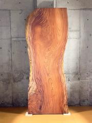 【SALE期間限定特価】赤ケヤキ一枚板 極上杢  242.5×80〜98cm  　【天板のみ】No.696ツーマンデリバリーでお部屋までお届け!