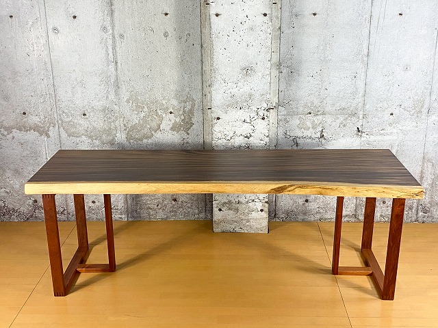 モンキーポッド一枚板 212×62〜70cm【天板のみ】  No.327 ツーマンデリバリーでお部屋までお届け