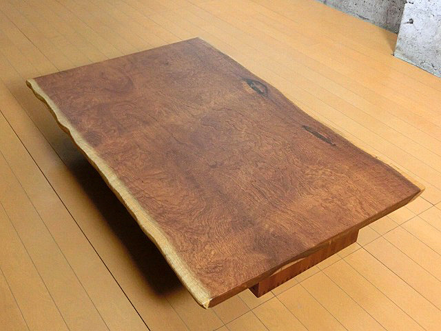 重厚 天板厚さ4.3cm 重さ5.6kg 木製 唐木 花梨 無垢 一枚板 花台 - 工芸品